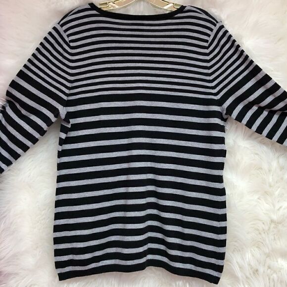 Faded Glory 1X striped half-button up sweater - Picture 6 of 8